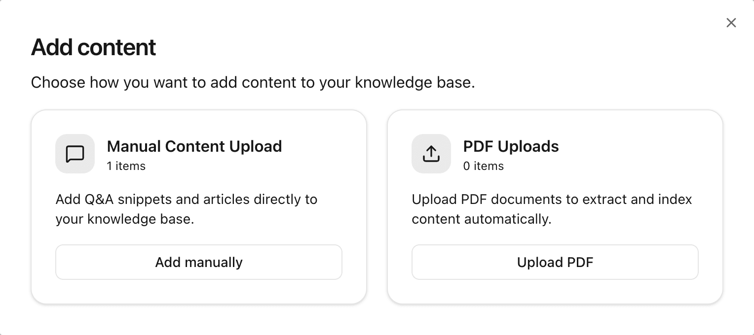 Add content and knowledge base
